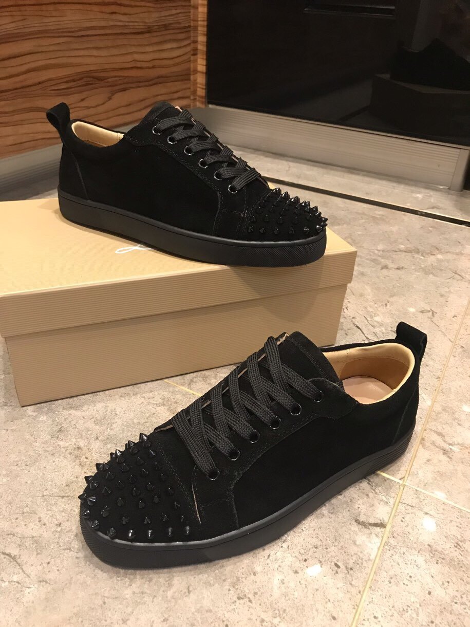 

2021 boots Red Bottom Low Cut Spikes Flats Shoes For Men Women Leather Sneakers youth big boy Casual Designers Trainers Black shoe With Box Dust Bag, Beige