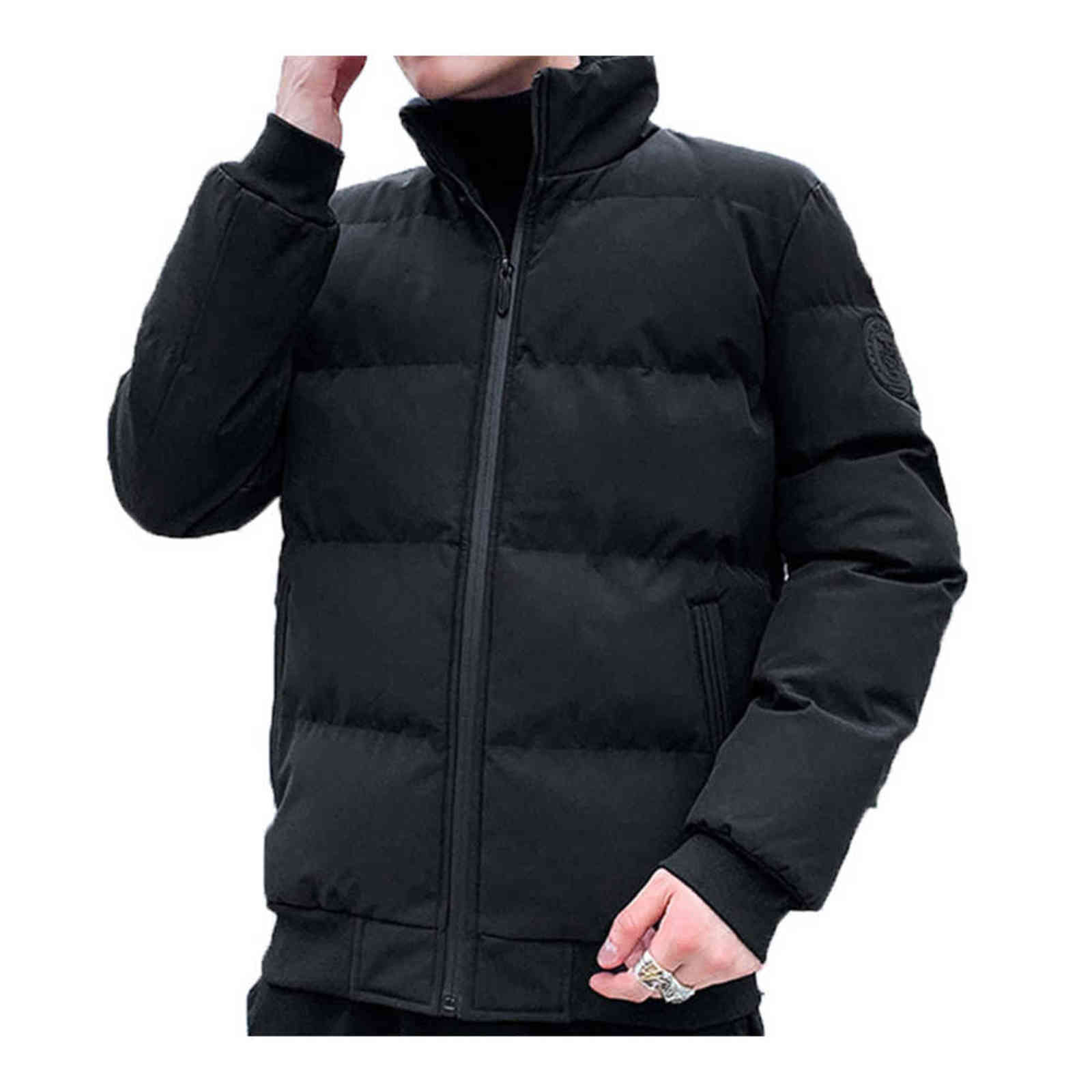 

Men' Fashion Jacket Puffer Jacket Winter Warm Down Zipper Packable Light Down Jacket Coat Y1103, Black
