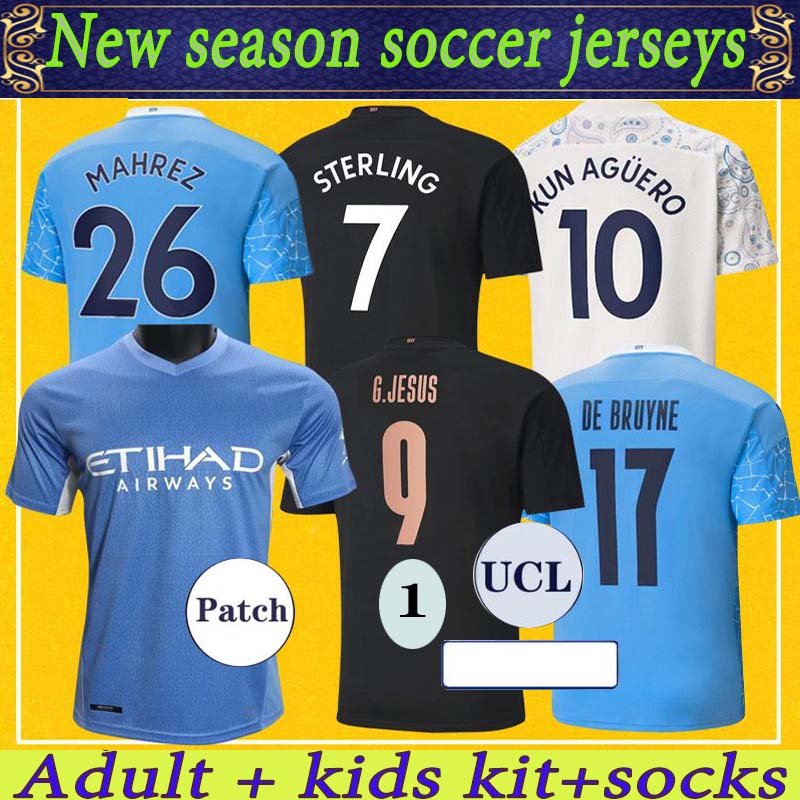 

2021 2122 Manchester soccer jersey 21 22 G. JESUS CITY STERLING FERRAN DE BRUYNE KUN AGUERO football shirts MAN uniform men + kids kit, Black;yellow