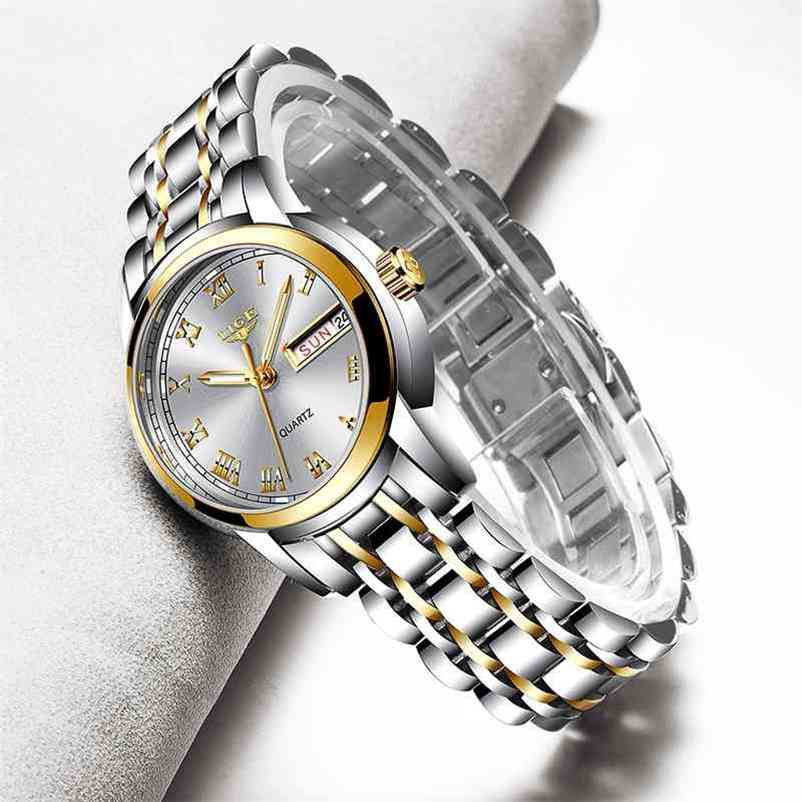 

LIGE Luxury Ladies Watch Women Waterproof Rose Gold Steel Strap Wrist Watches Top Brand Bracelet Clock Relogio Feminino 210616, S silver white