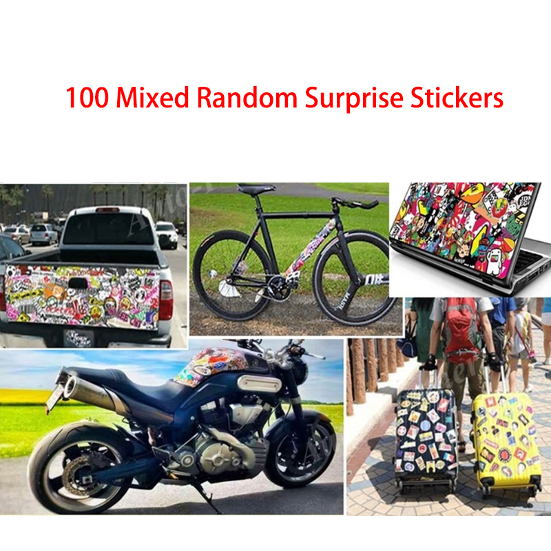 

Pack of 100Pcs Random Mixed Stickers Hotesale Waterproof No-repeat sticker Kids Toys For Bottle Skateboard Laptop Notebook Car Decals, Multi-color
