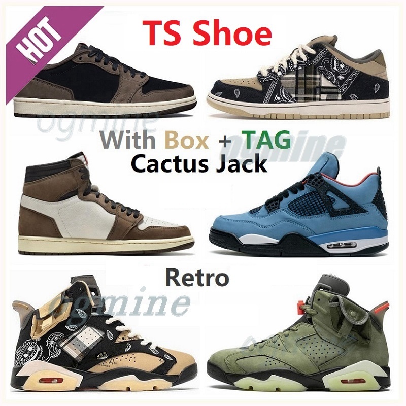 

Cashew printing Shoes collection High Quality 1s 4s 6s chunky jumpman ts casual Sneakers Cactus Jack shoe Sports Travis Scot, White;red