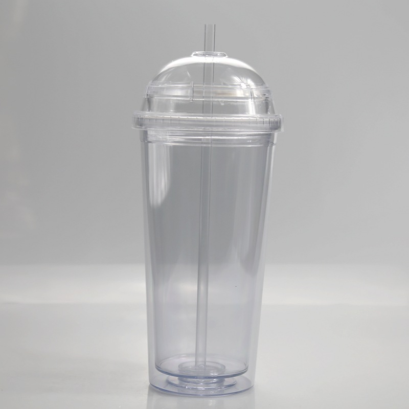 

Acrylic 20oz Tumbler Lid Plastic Straws Double With Cups Dome Water Bottle Drink Clear Insulated Wall Jlubi 713 R2
