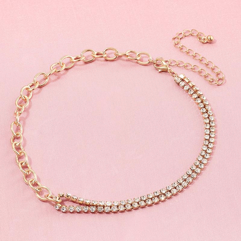 

Chokers Fashion Asymmetric Lock Necklace For Women Twist Gold Color Chunky Choker Chain Necklaces Party Jewelry