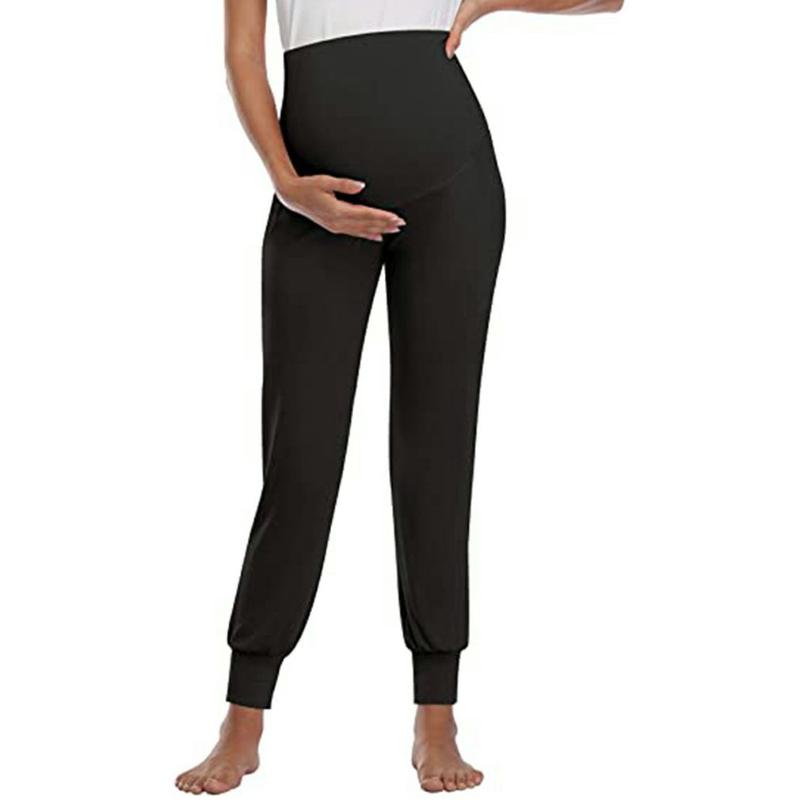 

Maternity Bottoms Fashion Pants Solid Color Hip Leggings Trousers Lift Elastic Belly Protection Comfortable Soft Pregnant Women Clothes, As pic