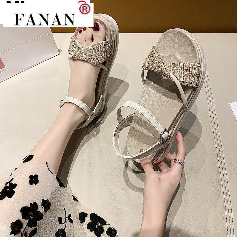 

Summer Shoes For Women Fashion Sandals Buckle Platform Casual And Comfortable Beach Open Toe Dress, Black