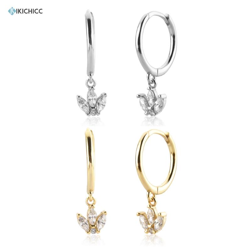 

Dangle & Chandelier Kikichicc 925 Sterling Silver Gold Three Zircon Queen Charm Pendiente Drop Earring Clips Piercing Luxury Jewelry For Par