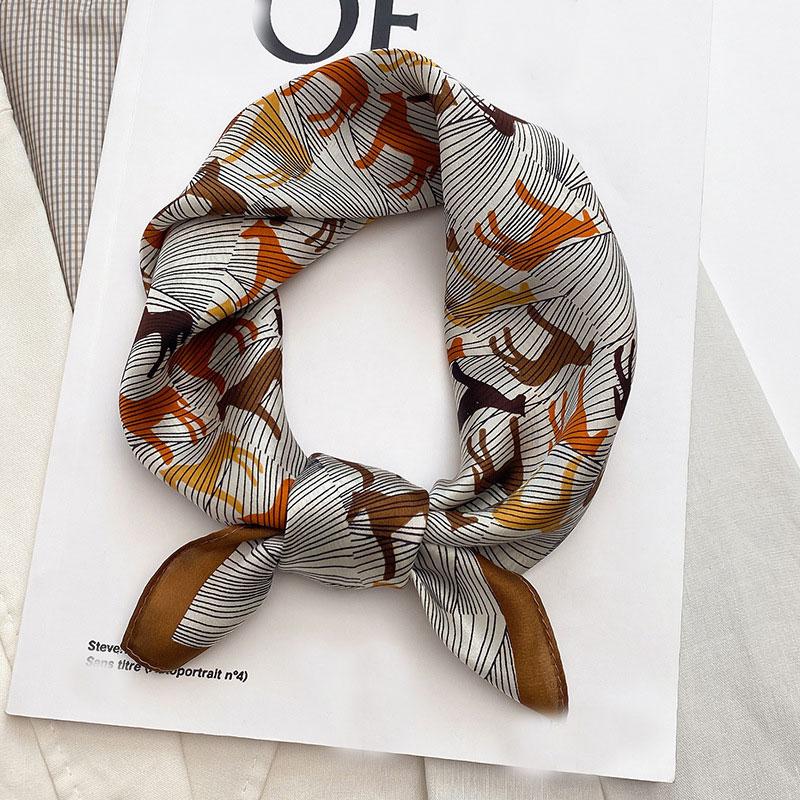 

Scarves 100% Pure Silk Scarf Women Square Neckerchief Bandana 2022 Beach Hijab Shawls And Wraps Female Foulard, Blue;gray