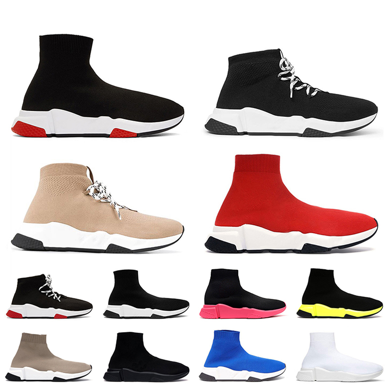 

Wholesale Women Mens Designer Shoes Top Quality Luxurys Designers Graffiti Black White Beige Red Casual Lace Up Sports Sneakers Socks Boots Size 36-45, C42