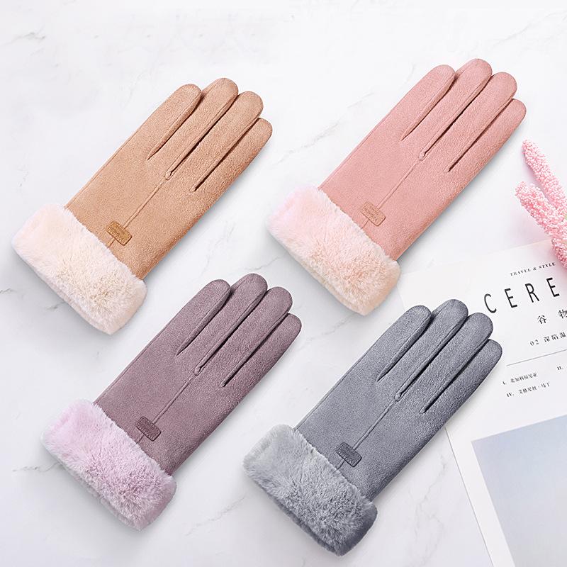 

Five Fingers Gloves Women Winter Ladies Girls Outdoor Heat Full Finger Lined Driving Glove Touch Screen Mittens Wholesale Drop