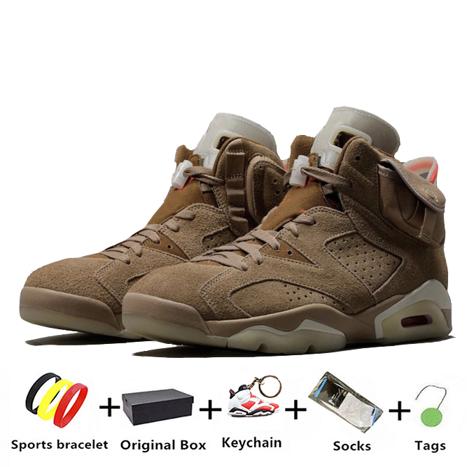

Travis Scotts x 6s British Khaki mens basketball shoes Cactus Jack DH0690-200 Sail 6 Bright Crimson men trainers sports sneakers With box