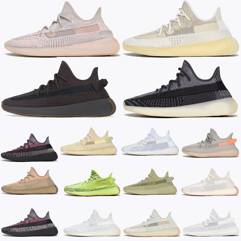 

High Quality Kanye Static 3M West Reflective V2 Casual Shoes Mens Womens Belgua 2.0 Semi Frozen Yellow Shoe Designer Men Women Trainer Sneakers 36-46, Black