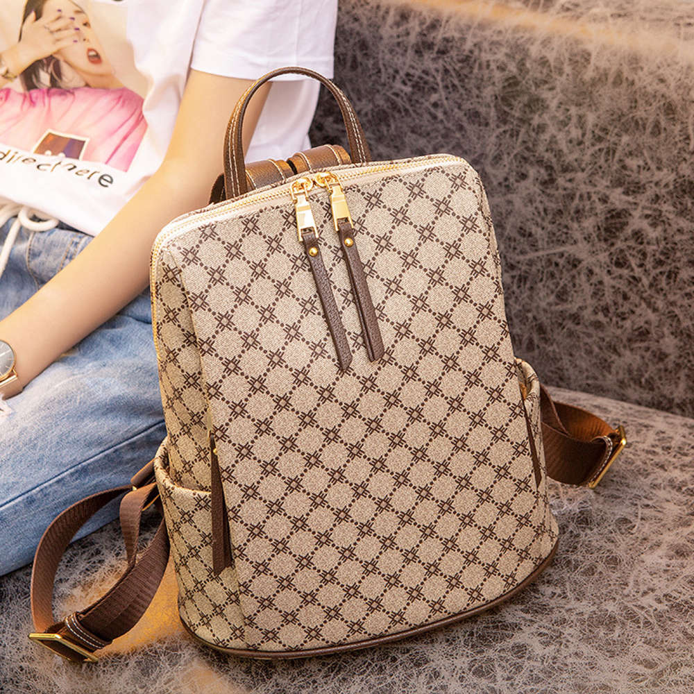 

HBP Fashion Super hot backpack women's 2021 new Korean fashion versatile brand large capacity bag, Coffee