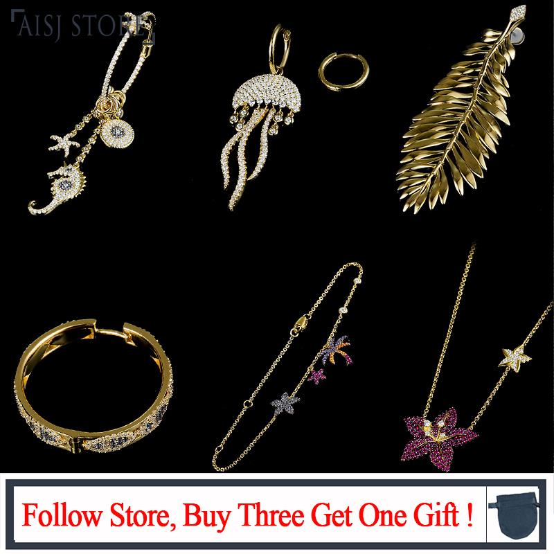 

Dangle & Chandelier Necklace Earring Bracelet S925 Sterling Silver Asymmetrical Jelly Fish Seahorse Palm Leaf Flower Toucan Luxury Monaco Je