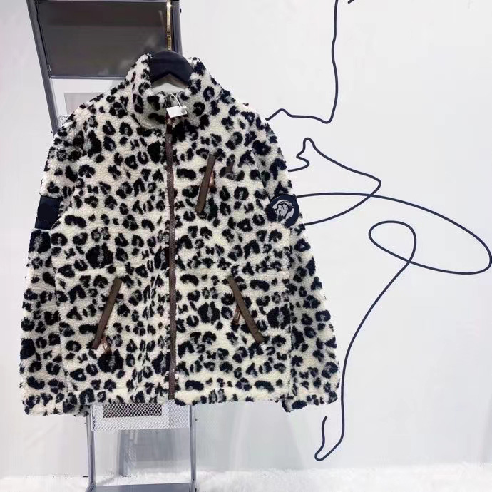 

Women Winter Lamb Fleece Jacket Fashion Causal Coats Leopard Print Black Outerwear Stand collar Warm Windproof Outer Coats JK127, Extra postage;no shipping