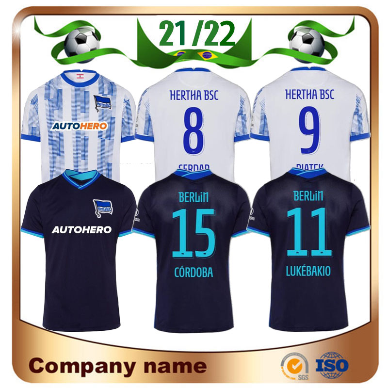 

21/22 Hertha Berlin soccer jerseys 2021 Home DARIDA PIATEK SERDAR CUNHA Maillots Foot Shirt Lukebakio CÓRDOBA BOYATA TOUSART football uniform