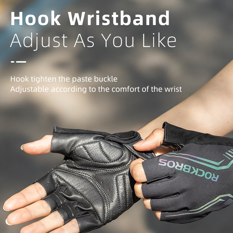 

ROCKBROS MTB Road Male Cycling Gloves High Reflective Ant-slip Shockproof Fingerless Gloves For Bicycle Motorcycle Accessoriesg