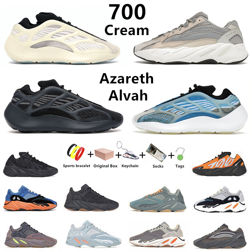 

Cream kanye 700 mens running shoes V3 MNVN Geode Azareth Azael Alvah Static Vanta Utility Black bone Tephra Salt sun west men women trainers sports sneakers with box, Color#17