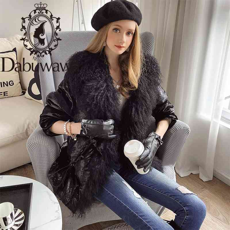 

Dabuwawa Leisure High Street Style Women' Down Coat Warm Thick Fashion Jacket Autumn Winter Fur Collar Women Parkas DT1DDW021 210520, Black