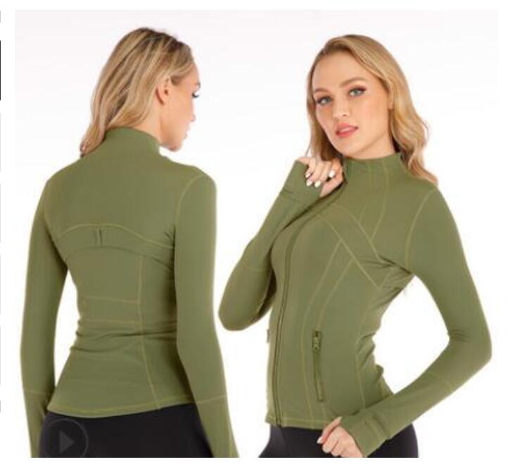 

L-78 Autumn Winter New Zipper Jacket Quick-Drying Yoga Clothes Long-Sleeve Thumb Hole Training Running Jacket Women Slim Fitness Coat4444