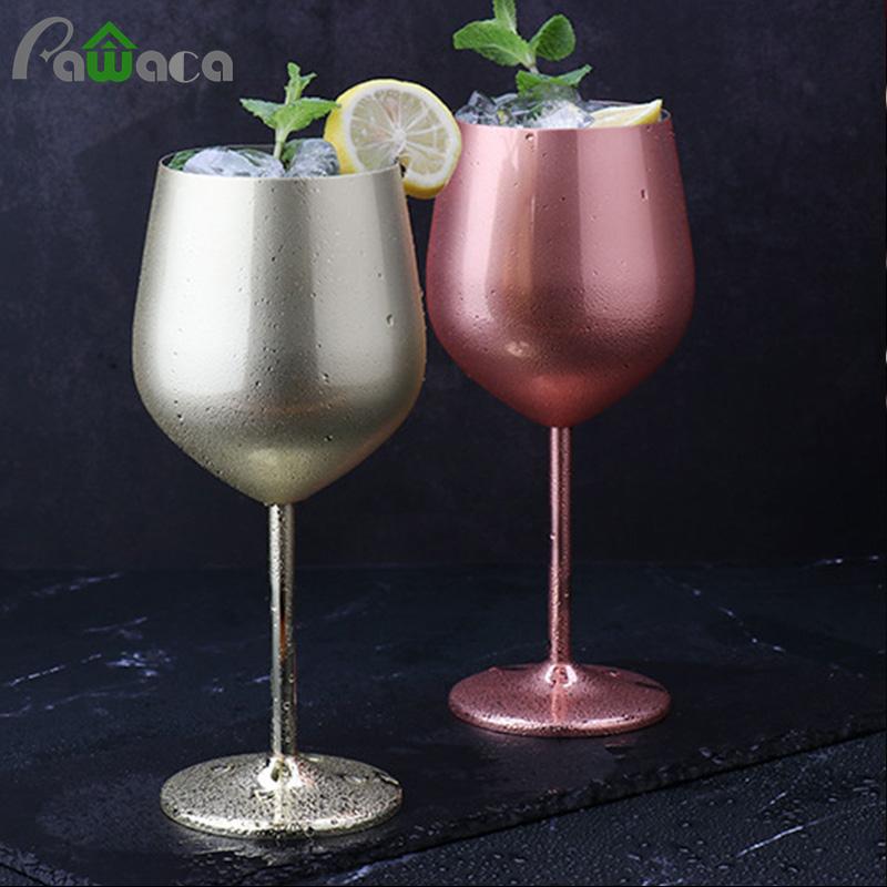 

500ml 304 Stainless Steel Red Wine Glass Plating Goblets Champagne Glasses Juice Drink Cup Home Party Barware Kitchen Tools