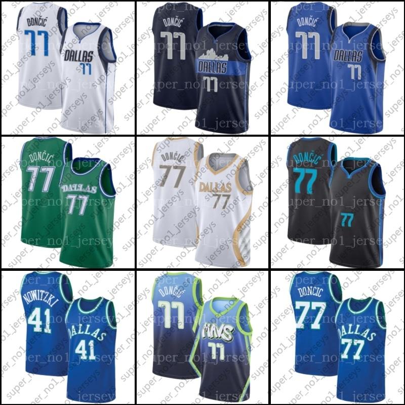 

Dirk 41 Nowitzki Jerseys Dalla Mavericks Jersey Luka 77 City Doncic Jersey Throwback 2021 Season ad1b6, Black;red