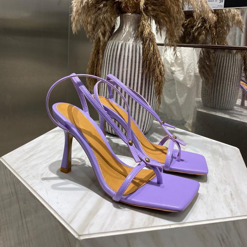 

Spring/summer Sandals Women Comfort Genuine Leather Square Toe Sexy Designer Summer Jelly Dress Shoes, As pic