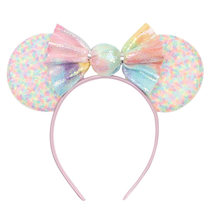 

Pcs/Lot, 2021 Candy Sequin Mouse Ears Hairband For Women Girls Macaron Bow Headband Kids Birthday Party Hair Accessories, Mix colors