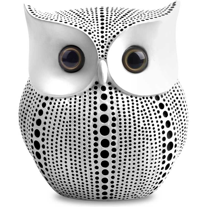 

Small Crafted Owl Statue (Bundle with Black and White ) for Home Decor Accents, Living Room Bedroom Office Decoration 211101