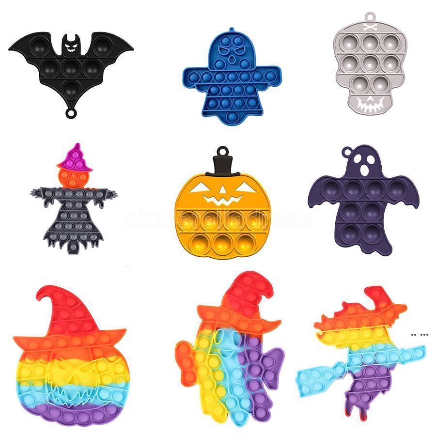 

Fidget Toy Party Favor Ultime Rainbow Halloween Ghost-shaped Push Bubble Silicone Decompression Dimple Sensory Toys Gifts for Children CT23