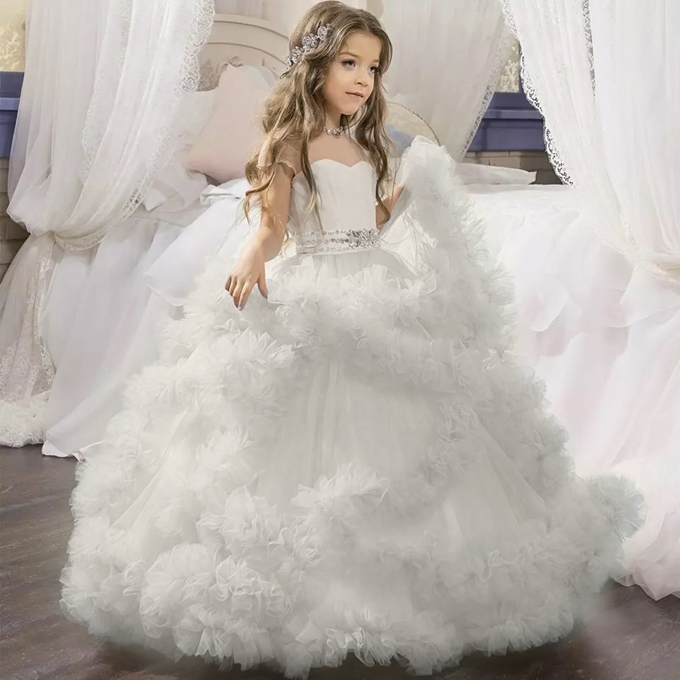 

Girls White Wedding Gowns Baby Princess Dress Children Ball Dresses Gown, Purple