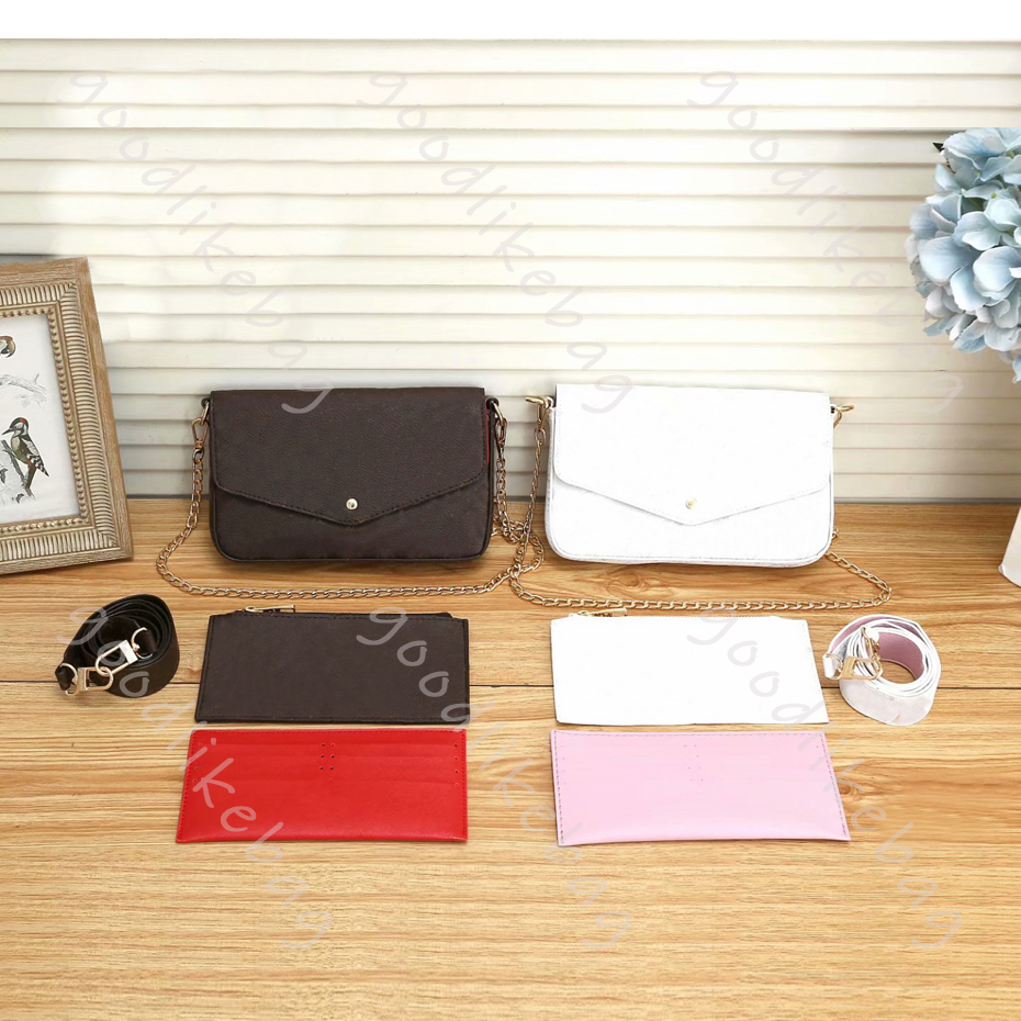 

2021 shoulder bag luxurys handbags leather shoulderstrap new3-piece set women Hand bags designers crossbodybag and purse New style clutchbag leatherbag, No bag