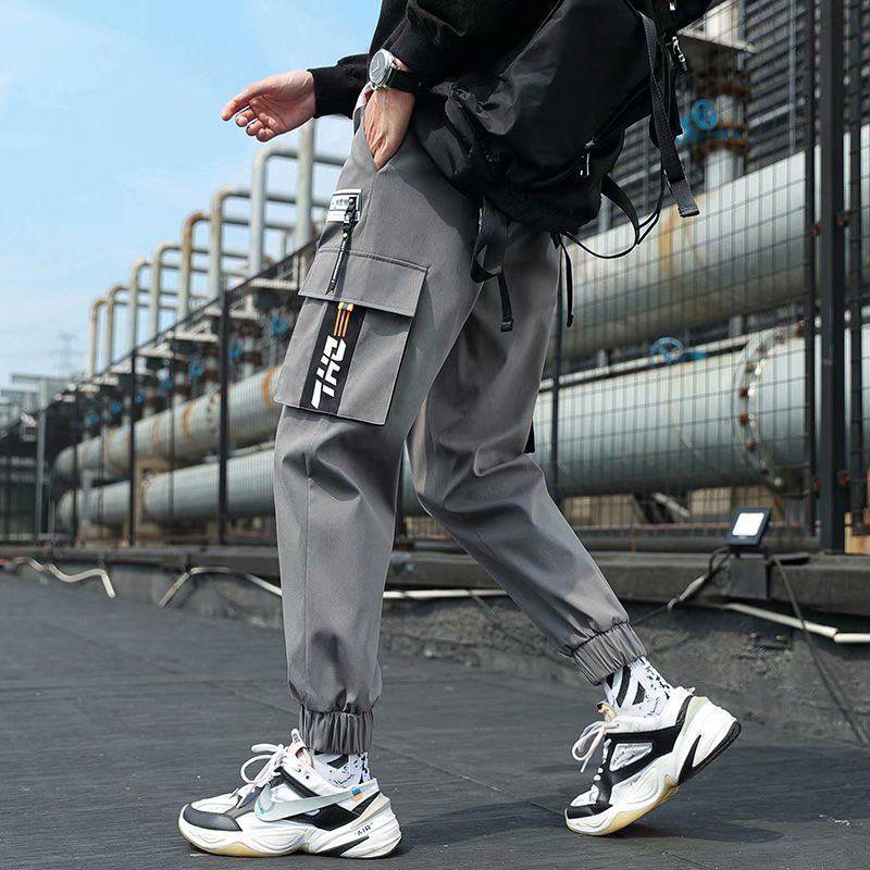 

Men's Pants 2022 Men Trousers Safari Style Man Outerwear Sweatpants Sports Ninth Nint, Black