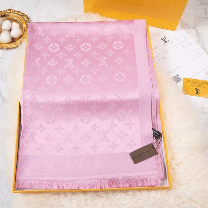 

GG's LOUIS'S VUTTON'S TOP Luxury Scarf Cashmere and Silk Blending Fashion Colors Pashmina Winter Warm Brand Designer Letter S, Blue;gray