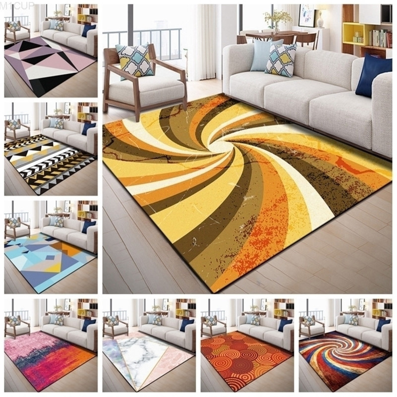 

European Geometric Printed Area Rugs Large Size Carpets For Living Room Bedroom Decor Rug Anti Slip Floor Mats Bedside Tapete, As pic