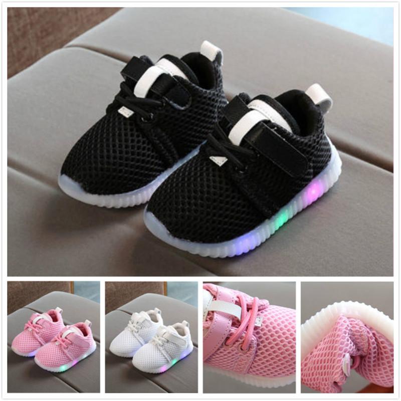 

First Walkers Kids Casual Led Illuminated Shoes Baby Boys Sports Sneakers Autumn Girls Lighting Soft Sole Breathable Mesh Glitter