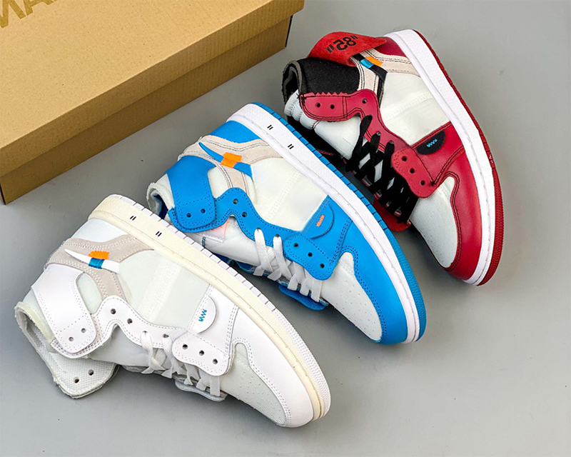 

Authentic High OG 1s Mens Basketball Shoes jumpman 1 Off Joint Design UNC Blue Chicago Red University Canary White Womens leisure, #1