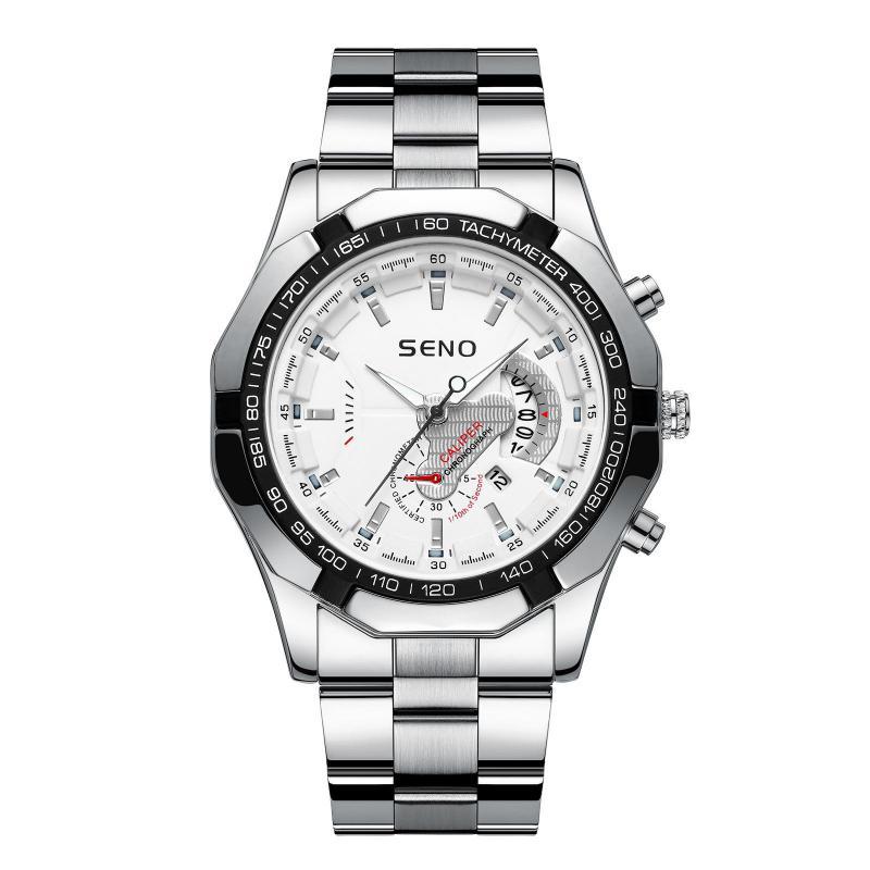 

Wristwatches 2021 Men's Casual Quartz Watch High-value Waterproof Sports Personalized Calendar Stainless Steel, Silver blue
