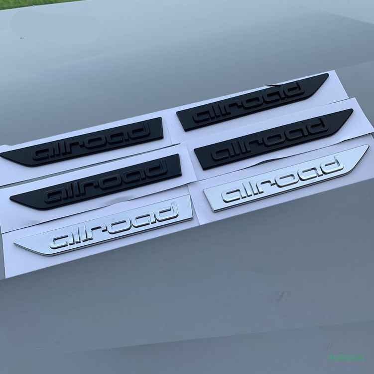 

For Audi A4 A6 Allroad Wagon ABS Letters Emblem Front Rear Rings Badge Car Styling Grille Trunk Fender Logo Sticker Black Chrome, Colour