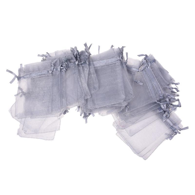 

Gift Wrap 100 Grey Organza Wedding Favors Bag Pouch 90X70mm