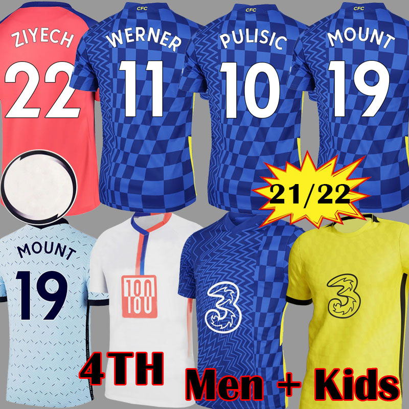 

21 22 CFC Soccer Jersey Long SLeeve ABRAHAM MOUNT 2021 fourth HAVERTZ ZIYECH yellow away football shirt WERNER kits HUDSON ODOI KANTE maillot, Kids home