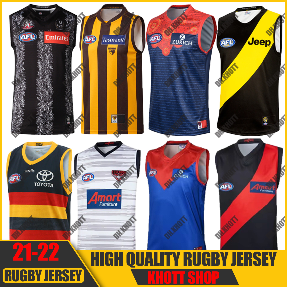 

2021 2022 Gold Suns Brisbane Richmond Melbourne Aborigines Esendon Tasmanian Coast Lions rugby jersey AFL , League shirt vest, Black;gray
