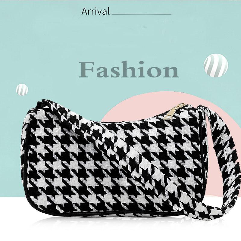 

Evening Bags Luxury Women Summer Minimalist Baguette Bag Canvas Ladys Single Shoulder Mini Handbags And Purse Brand Pattern