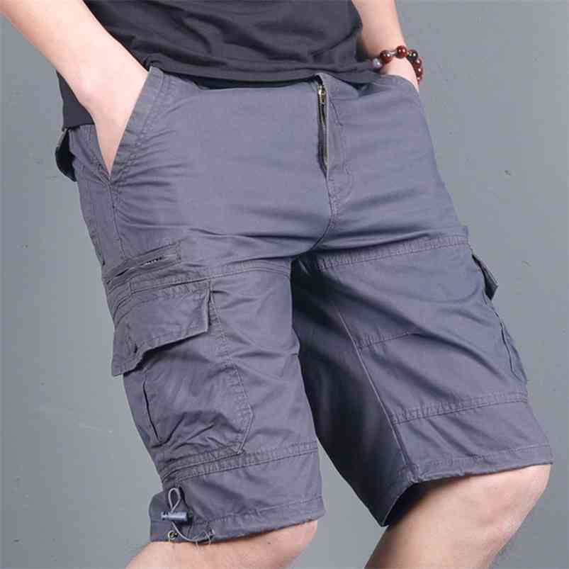 

Mens Military Cargo Shorts Army Camouflage Tactical Joggers Shorts Male Cotton Loose Work Casual Short Pants Plus Size 4XL 210720, Black