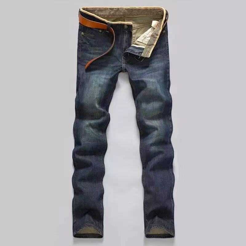 

Classic Men Casual Mid-Rise Straight Denim Jeans Long Pants Comfortable Trousers Loose Fit New Brand Man's Jeans X0621, Black 508-a108