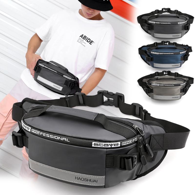 

Waterproof Waist Bag Men 2021 Luxury Bags With Reflective Strip Anti-theft Pack Bum 1100-6