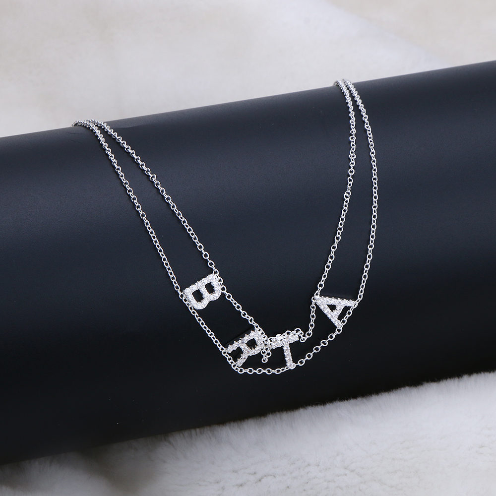 

Name Letter Necklace 9MM Crystal Name Necklace Personalize Choker Custom Women Pendant Heart Necklace Joy Gifts