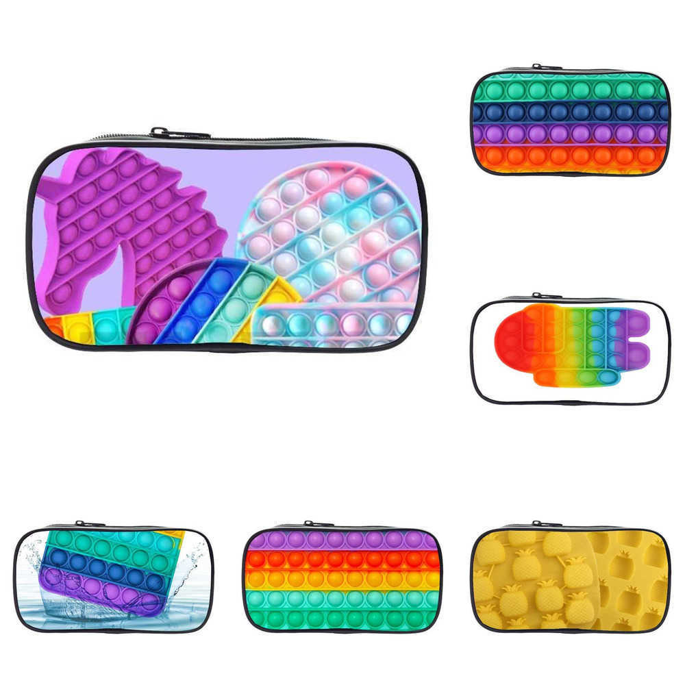 

Zipper Coin Wallet Pencil Case Kids Cute Purses Student Stationery Storage Bag 3D Rainbow Push Pop Fidget Puzzle Toys Printed Cosmetic Makeup Bgas G809ADI