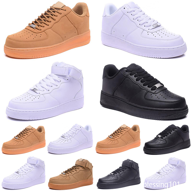 

top airforce 1 Men Women Flyline Running Shoes Sports Skateboarding Ones High Low Cut White Black Outdoor Trainers Sneakers, Color 03
