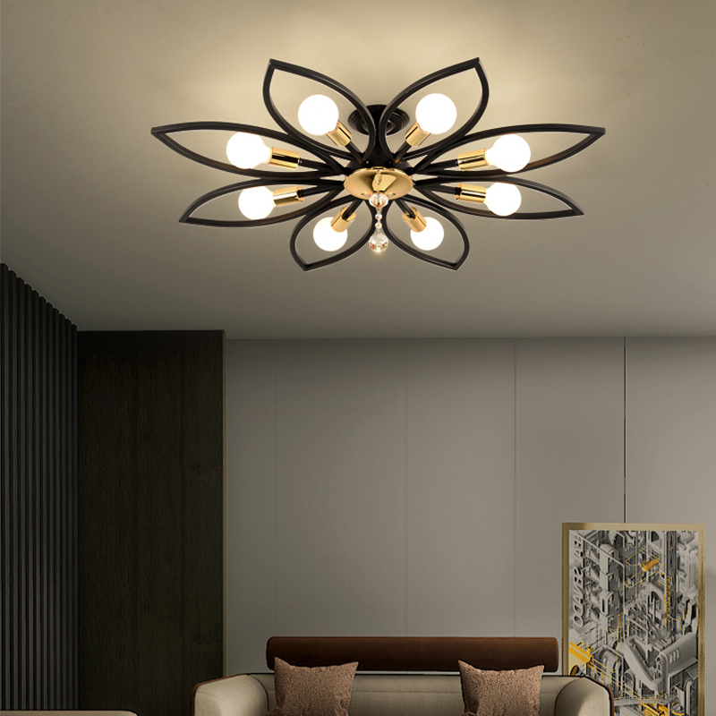 

Modern Ceiling Light iron & crystal lamps restaurant Nordic living room bedroom Lighting fixtures E27